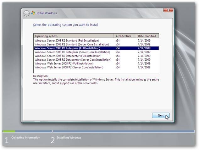 Установка Windows 2008 r2